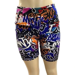 Sweet Graphic Wide Band Biker Shorts New Without Tags
